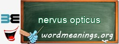 WordMeaning blackboard for nervus opticus